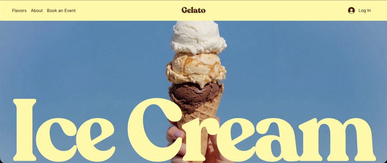 Anteprima sito gelateria dal portfolio 99Agency